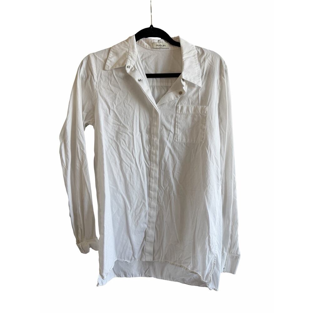 Mugler White Button Down Blouse Size 40 Women